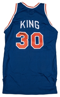 1986-87 Bernard King Game Used and Signed New York Knicks Road Jersey (Beckett) 